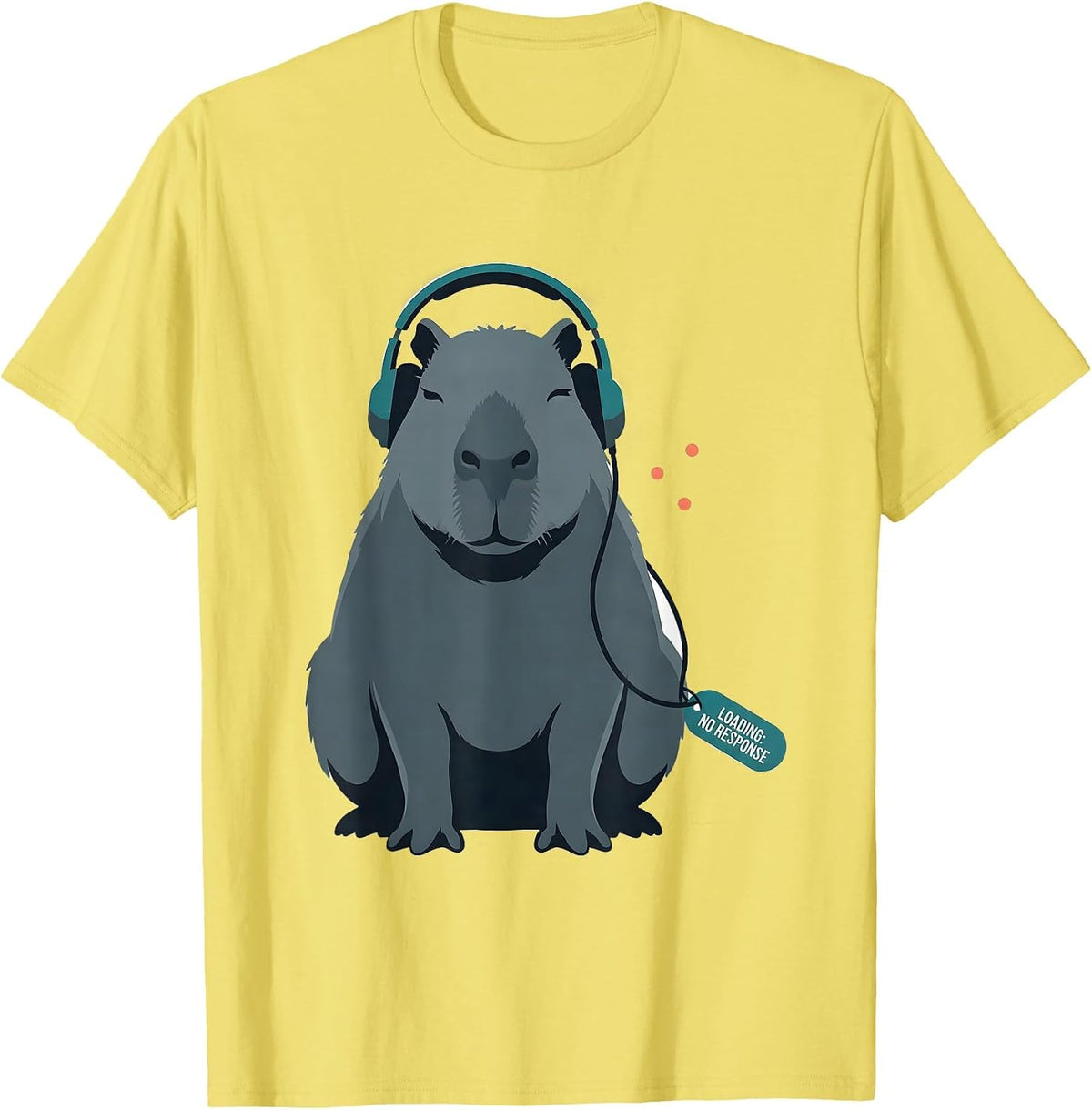 Men's Loading: No Response Funny Capybara Gamer Meme Humor T-Shirt - Lemon Yellow