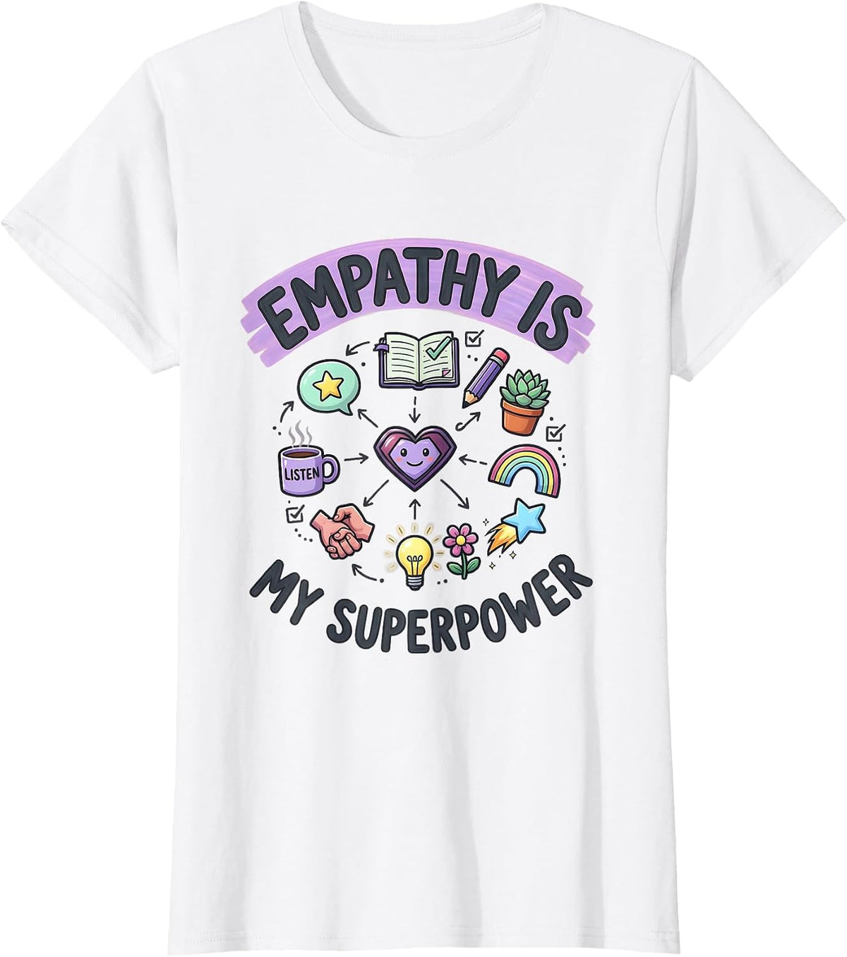 Empathy Is My Superpower School Counselor T-Shirt - White