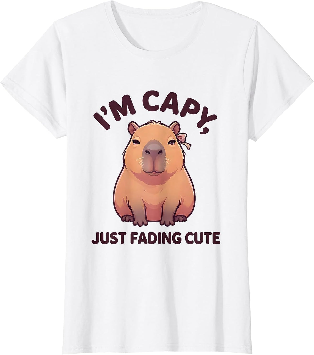 I'm Capy, Just Fading Cute Kawaii Cute Capybara Animal Lover T-Shirt - White
