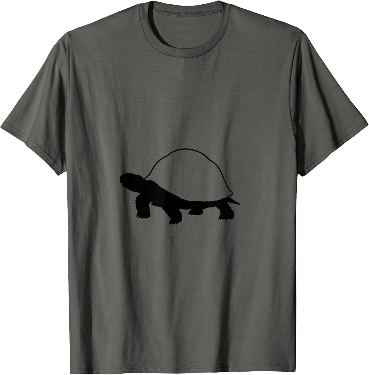 Men's Minimalist Tortoise Outline Funny Turtle Lover Gift T-Shirt - Asphalt Grey