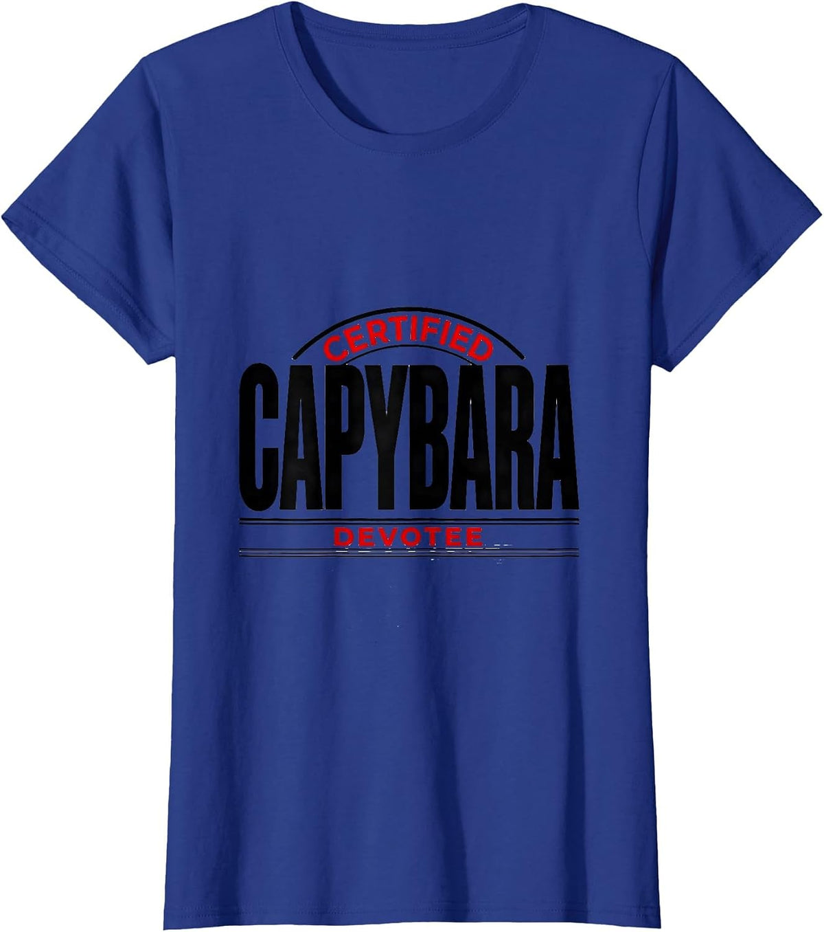 Women's Certified Capybara Devotee Funny Animal Lover Humor T-Shirt - Royal Blue