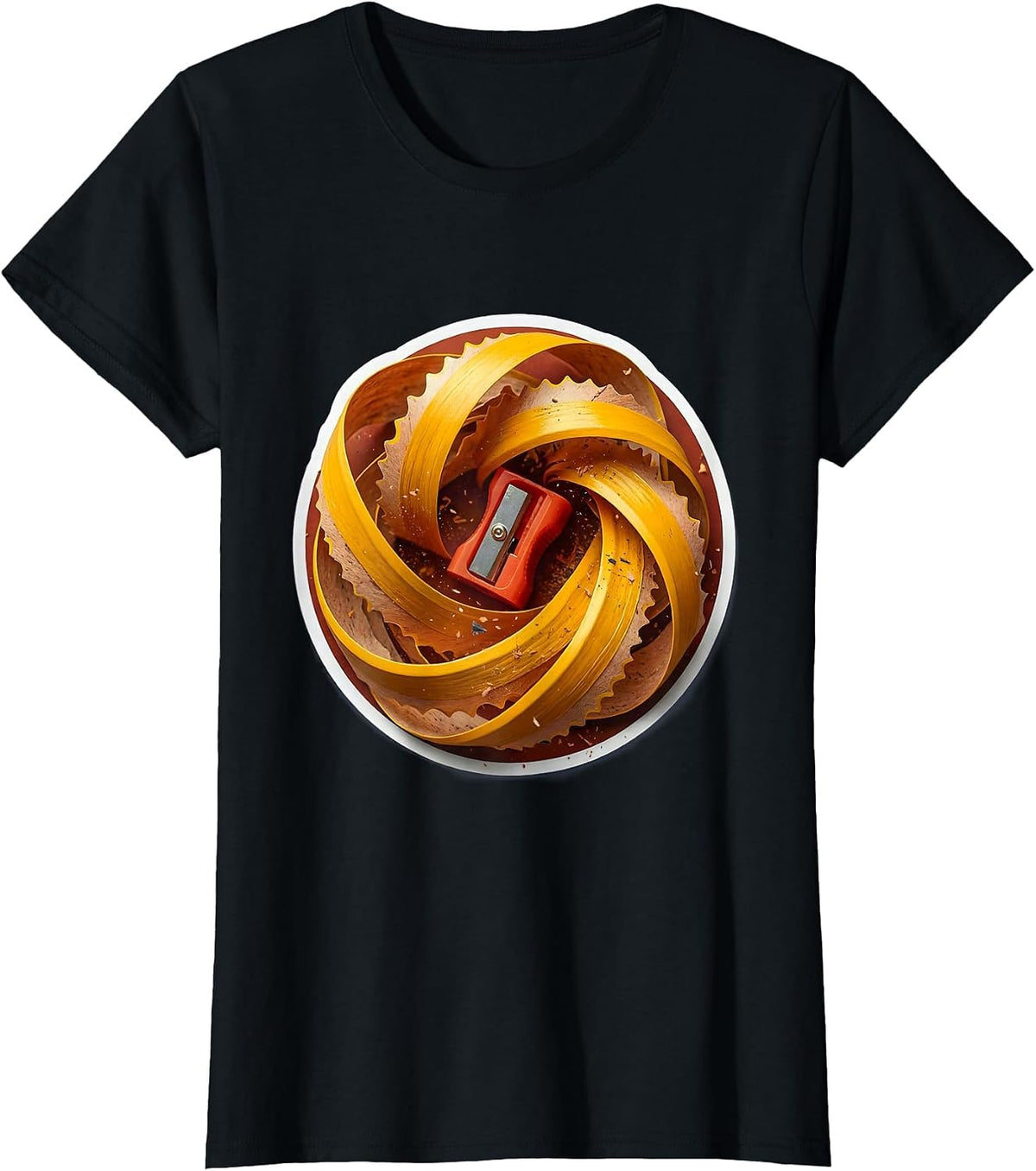 Women's Pencil Sharpener Curling Shaving English Teacher T-Shirt - Black