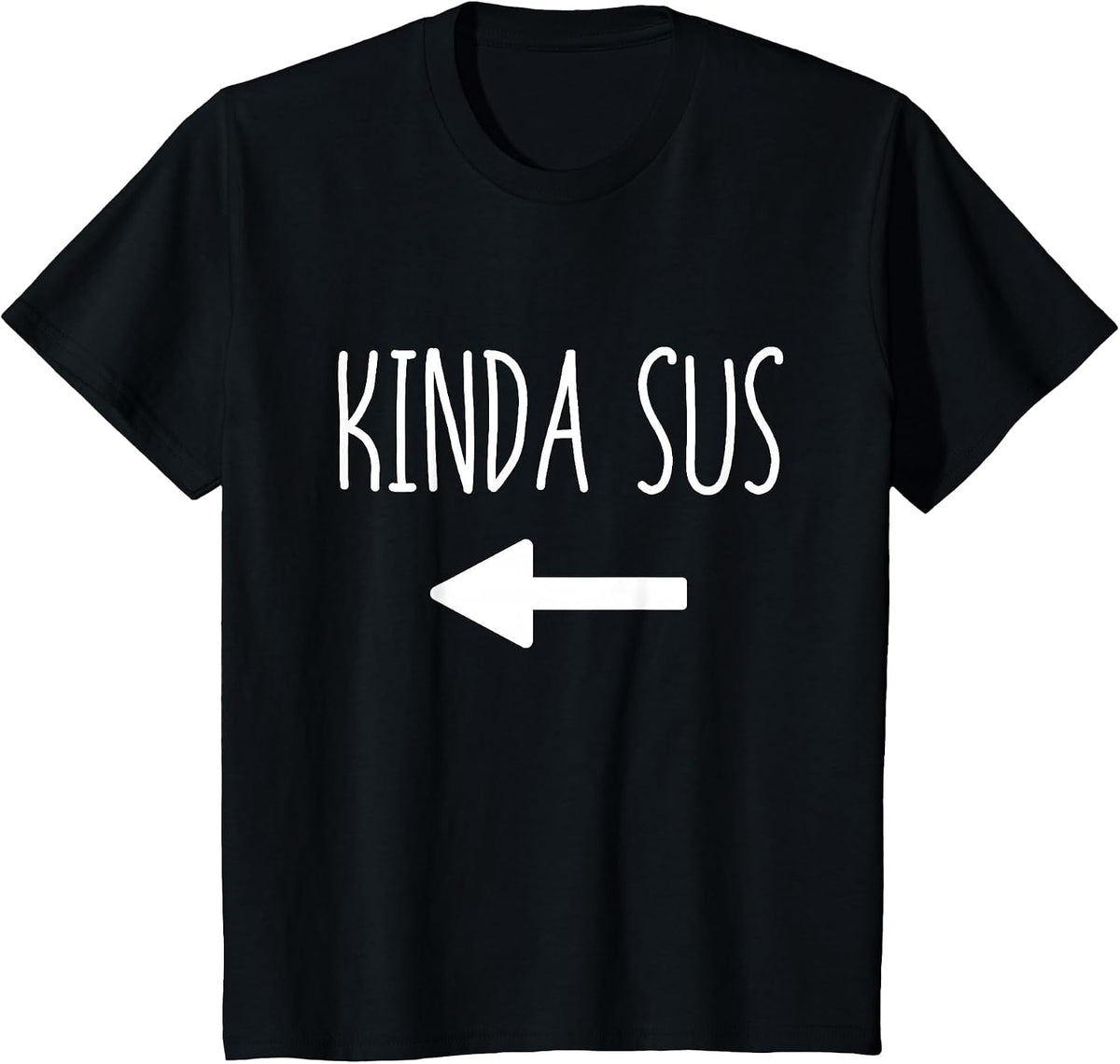 Kinda Sus Arrow Gaming Meme Matching Halloween Costume Funny T-Shirt - Black