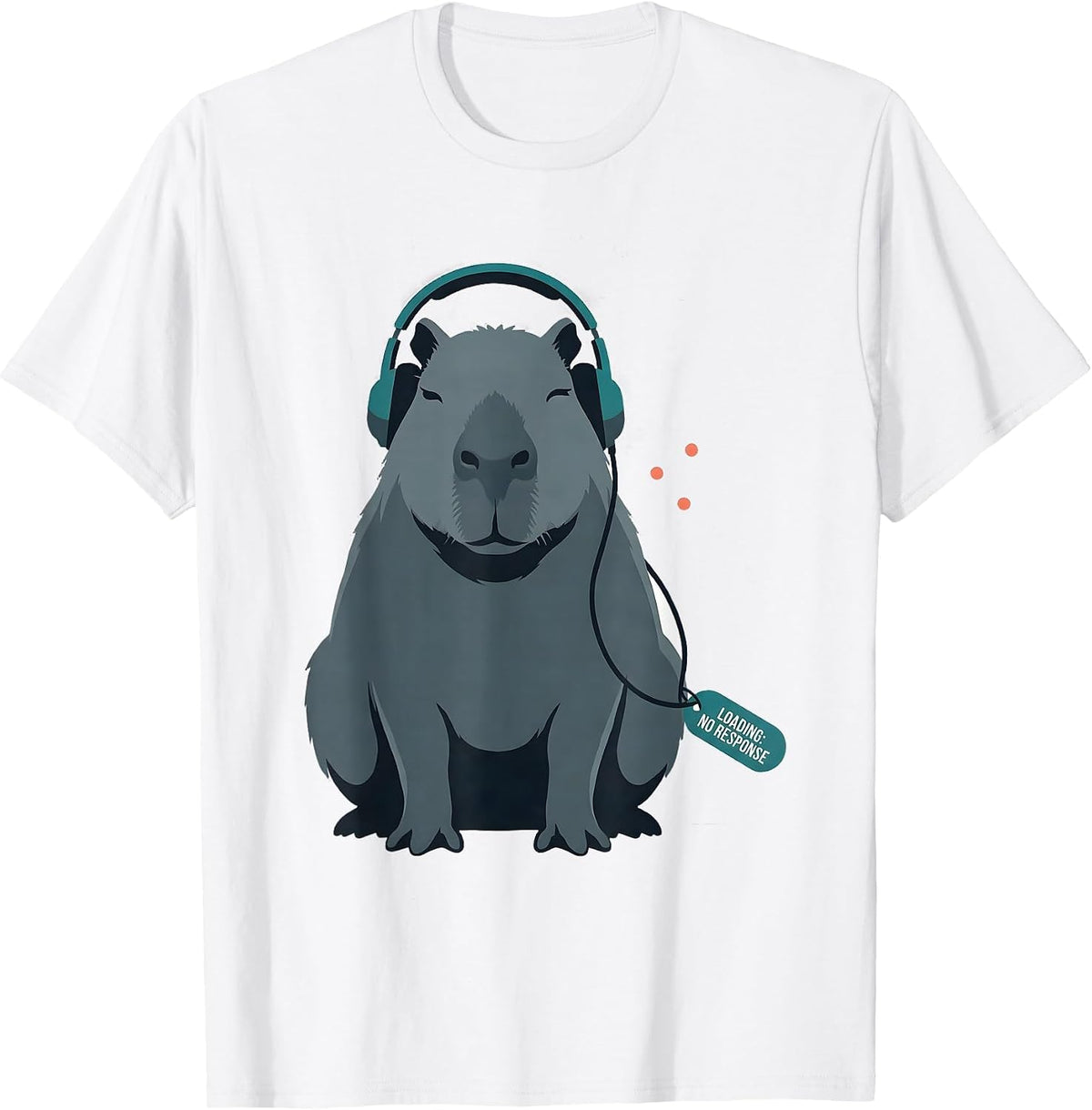 Men's Loading: No Response Funny Capybara Gamer Meme Humor T-Shirt - White