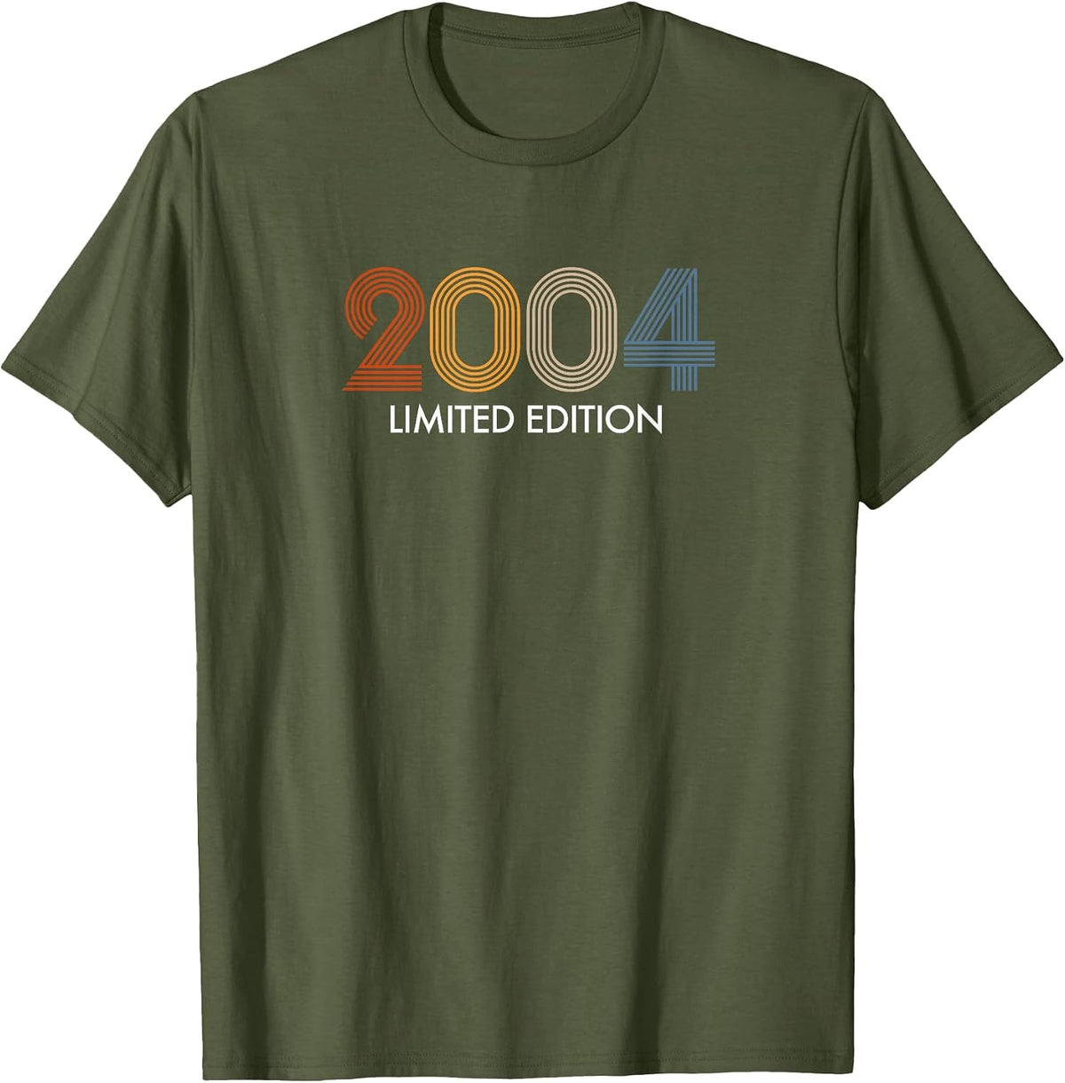 Retro 21 Years Vintage 2004 Limited Edition 21st Birthday T-Shirt - Olive Green