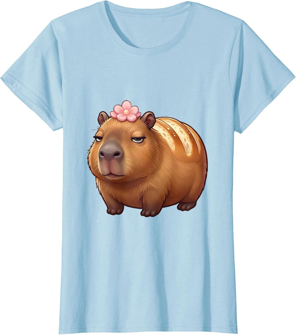Cute Capybara Kawaii Animal Meme Humor T-Shirt - Baby Blue