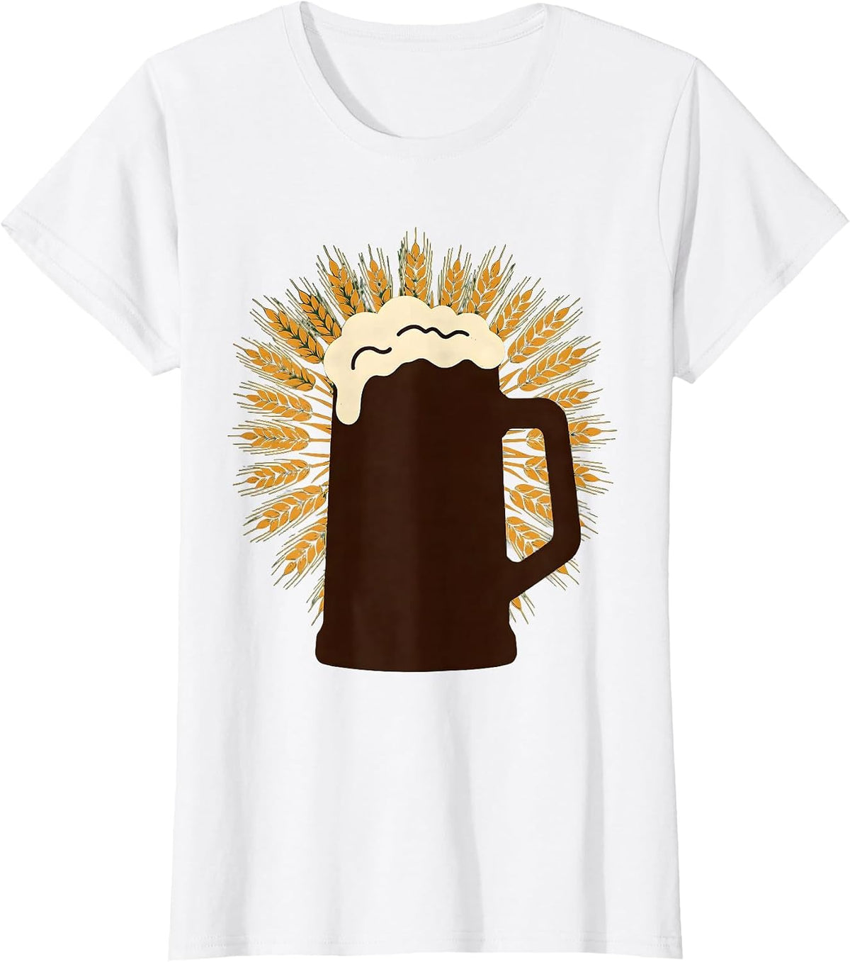 Prost Frothy Beer Mug Wheat Harvest Graphic T-Shirt - White