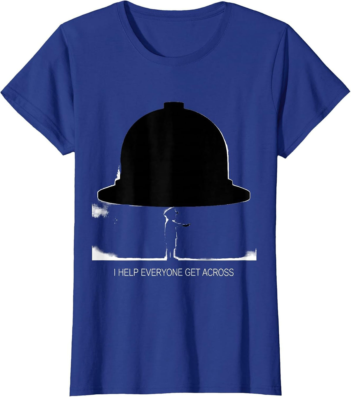 Women's I Help Everyone Get Across Playful Police Officer Kids T-Shirt - Royal Blue