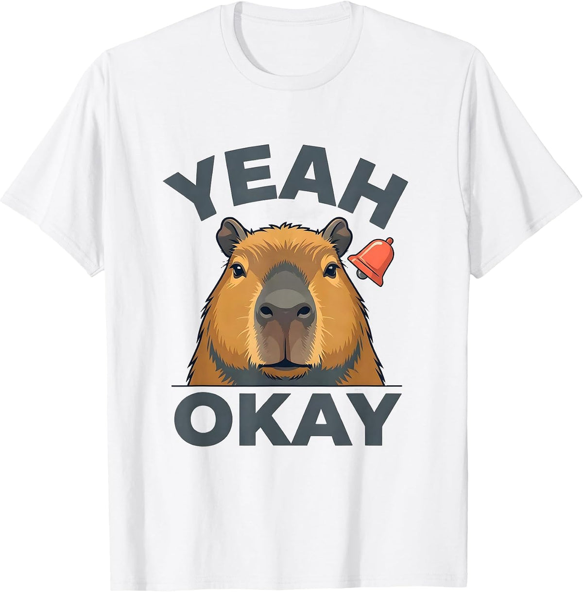Men's Yeah Okay Flat Vector Capybara Meme Animal Humor T-Shirt - White