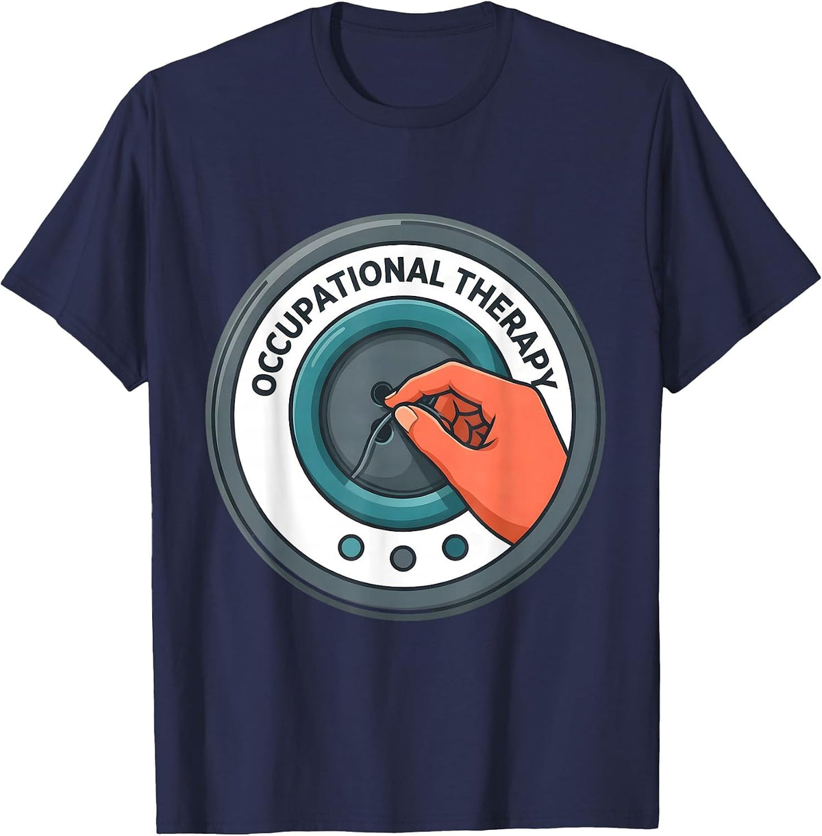 Occupational Therapy Retro Badge Pediatric OT Month Gift T-Shirt - Navy Blue
