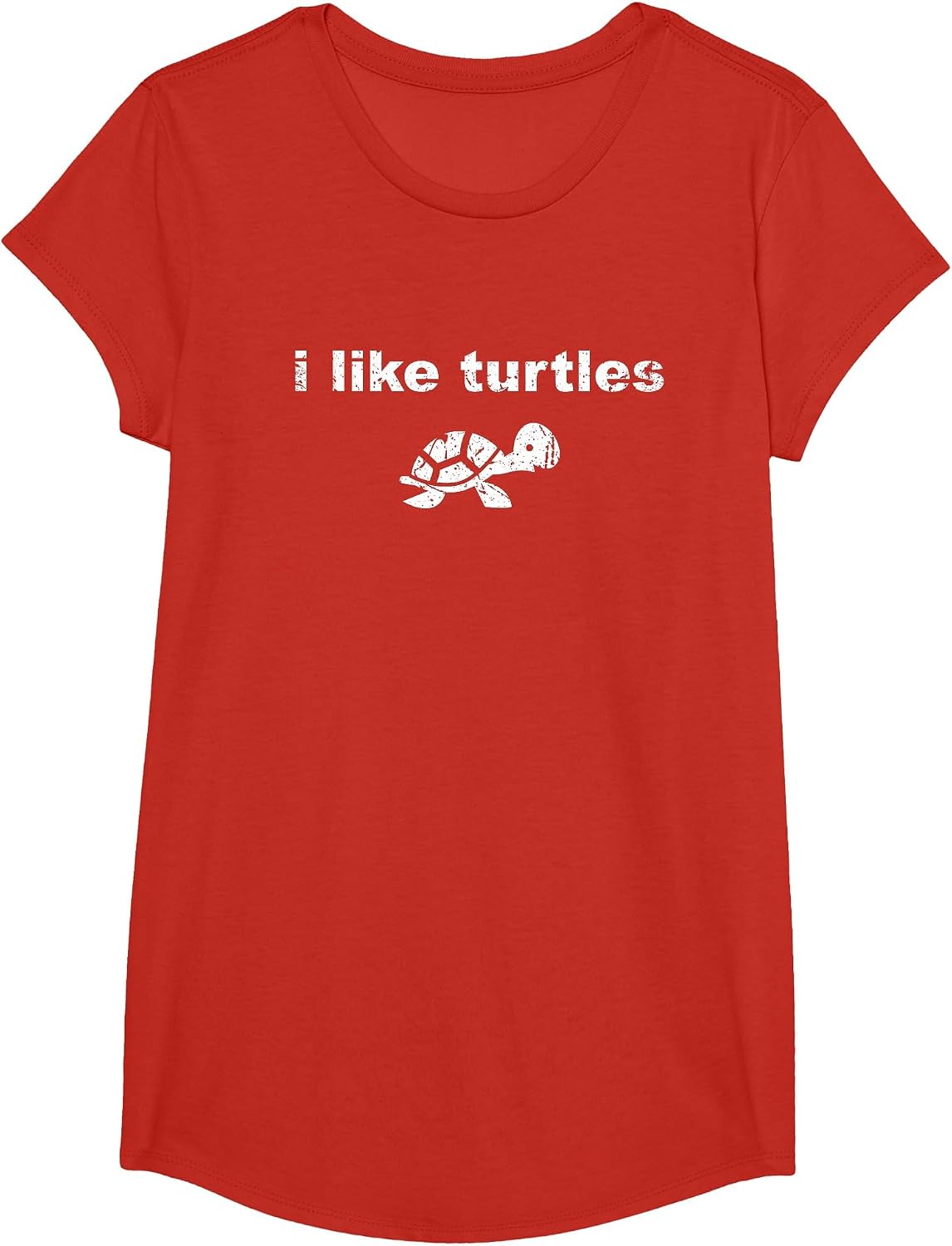 Vintage I Like Turtles Funny Turtle Pet for Turtle Lovers T-Shirt - Girls Red