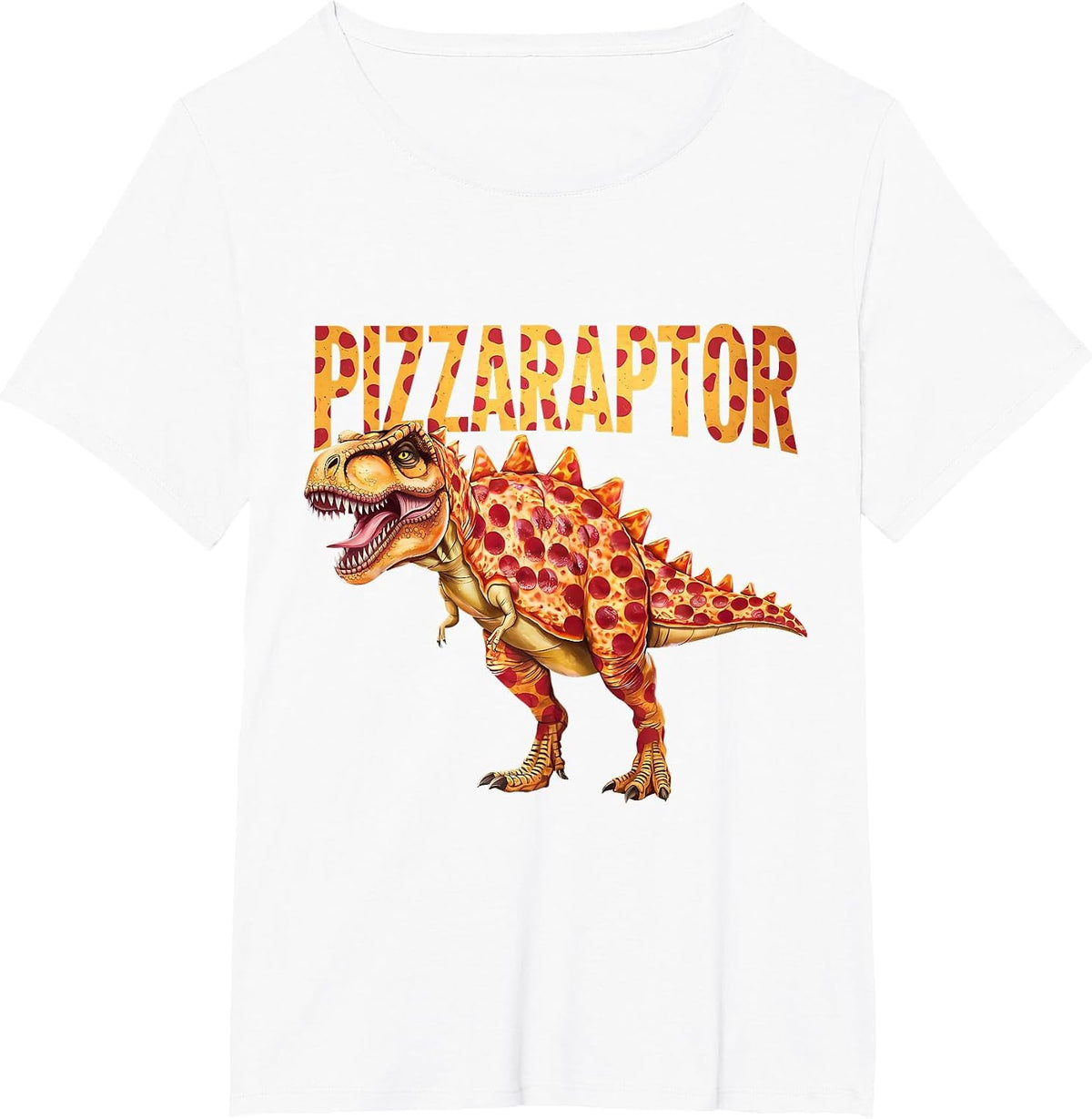 Pizza T-Rex Dino Fast Food Funny Pizza Dinosaur T-Shirt - White