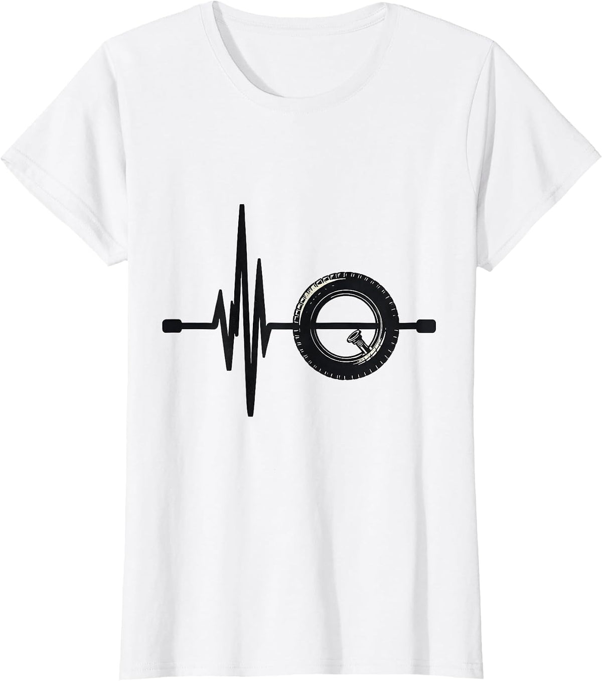 Pulse Trace Car Guy Auto Mechanic Racing Enthusiast T-Shirt - White
