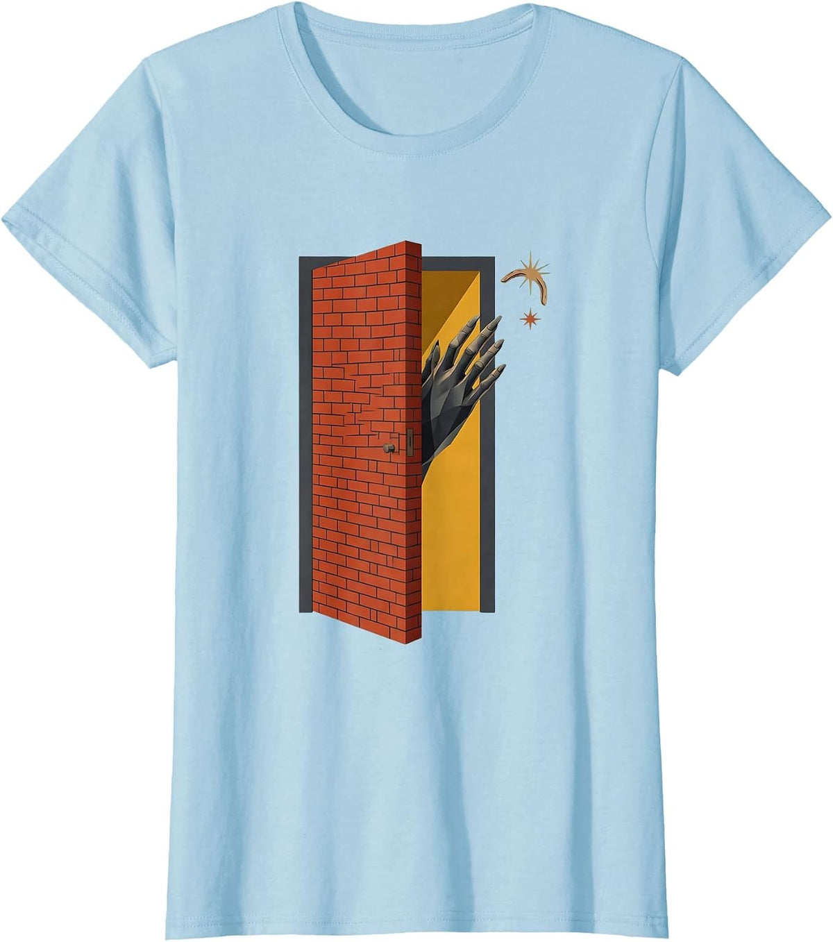 Occupational Therapy Hand Opening Door Graphic T-Shirt - Baby Blue