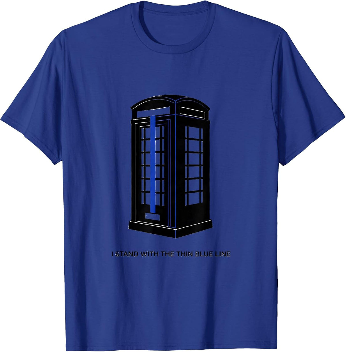 I Stand With The Thin Blue Line Vintage Police Support T-Shirt - Royal Blue