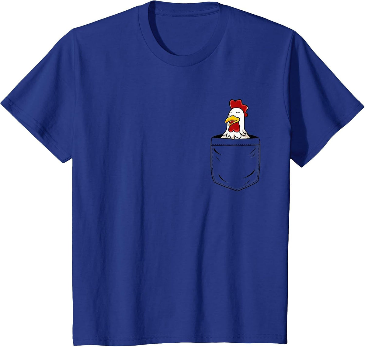 Chicken Lovers Cute Funny Chicken in Pocket T-Shirt - Royal Blue