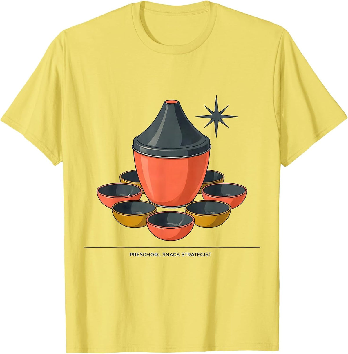 Men's Preschool Snack Strategist Funny Daycare Provider Childcare T-Shirt - Lemon Yellow
