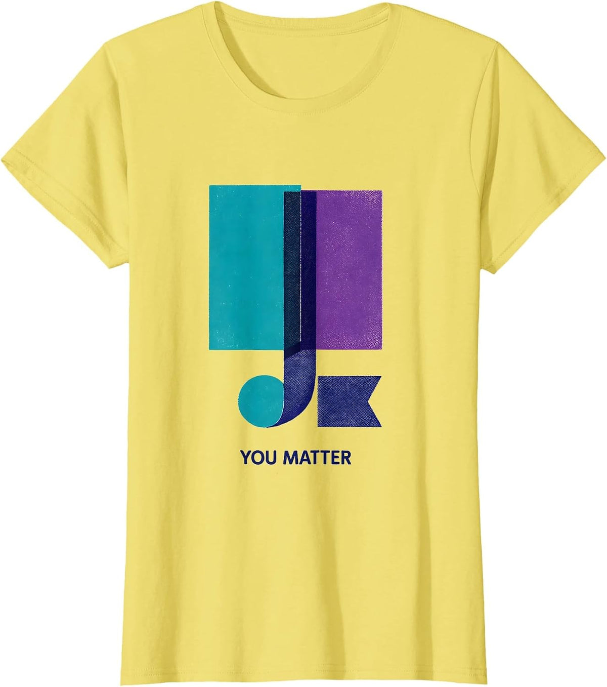 Women's You Matter Risograph Suicide Prevention Awareness Teal T-Shirt - Lemon Yellow