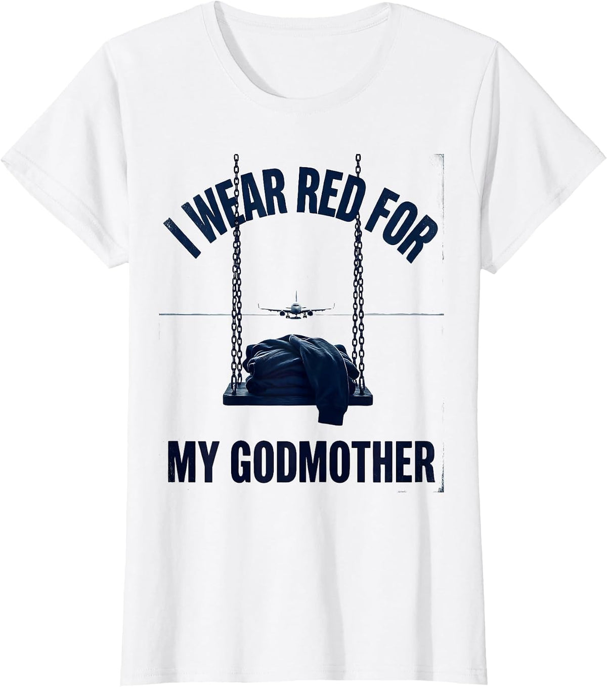 Women's I Wear Red For My Godmother Military Red Friday Tribute T-Shirt - White