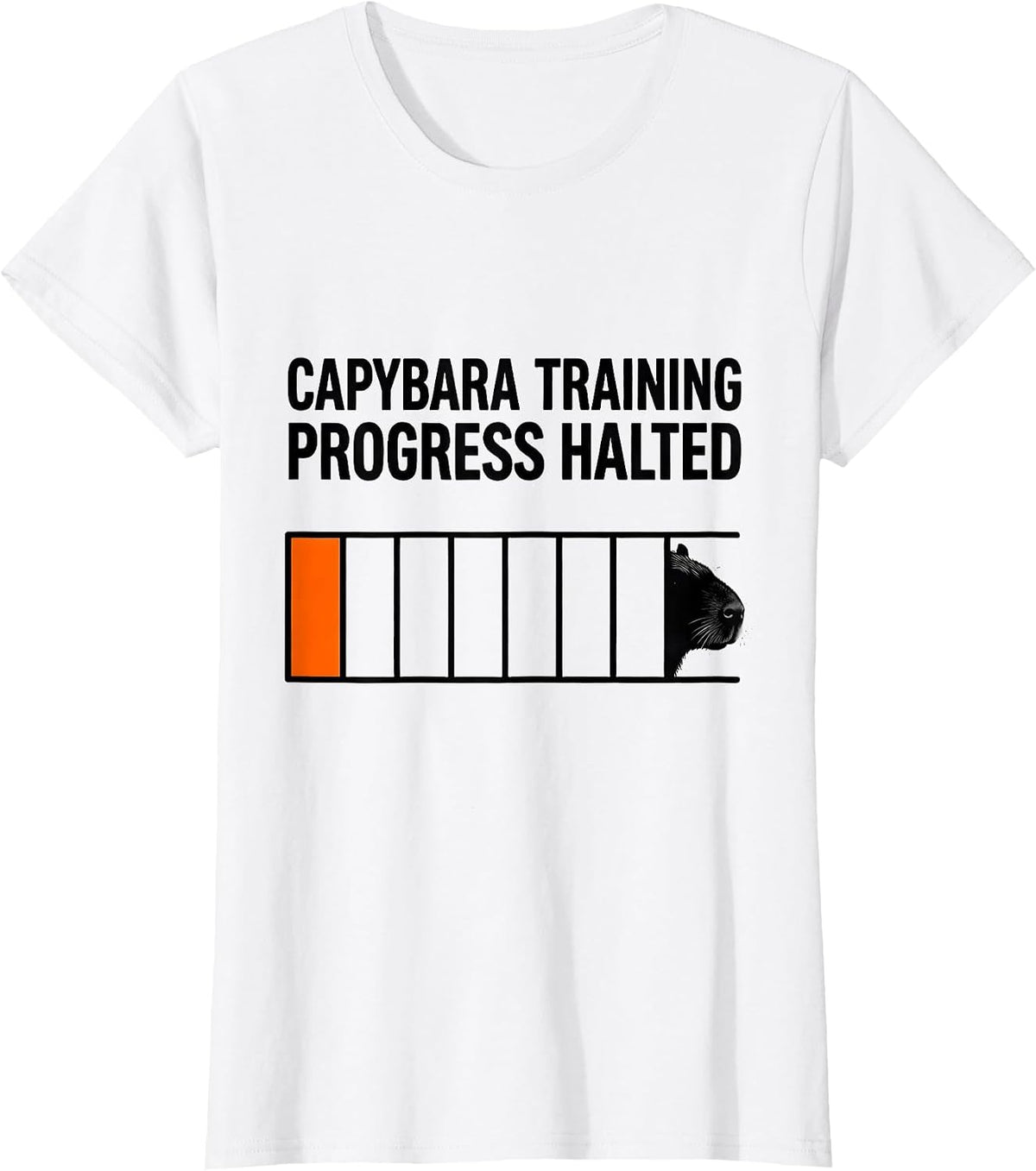 Capybara Training Progress Halted Funny Animal Meme Gamer T-Shirt - White