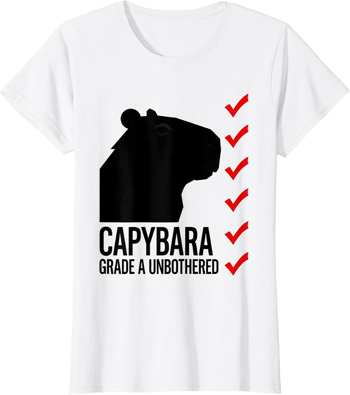 Capybara Grade A Unbothered Funny Animal Humor T-Shirt - White
