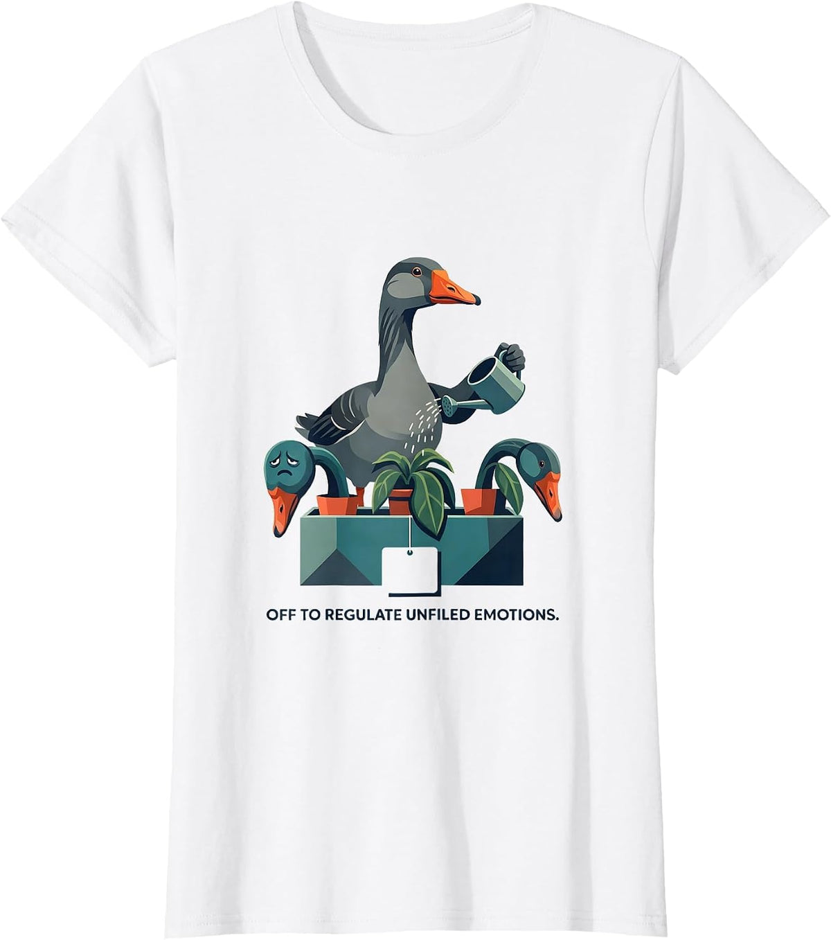 Women's Off to Regulate Unfiled Emotions Dark Humor Mental Health T-Shirt - White