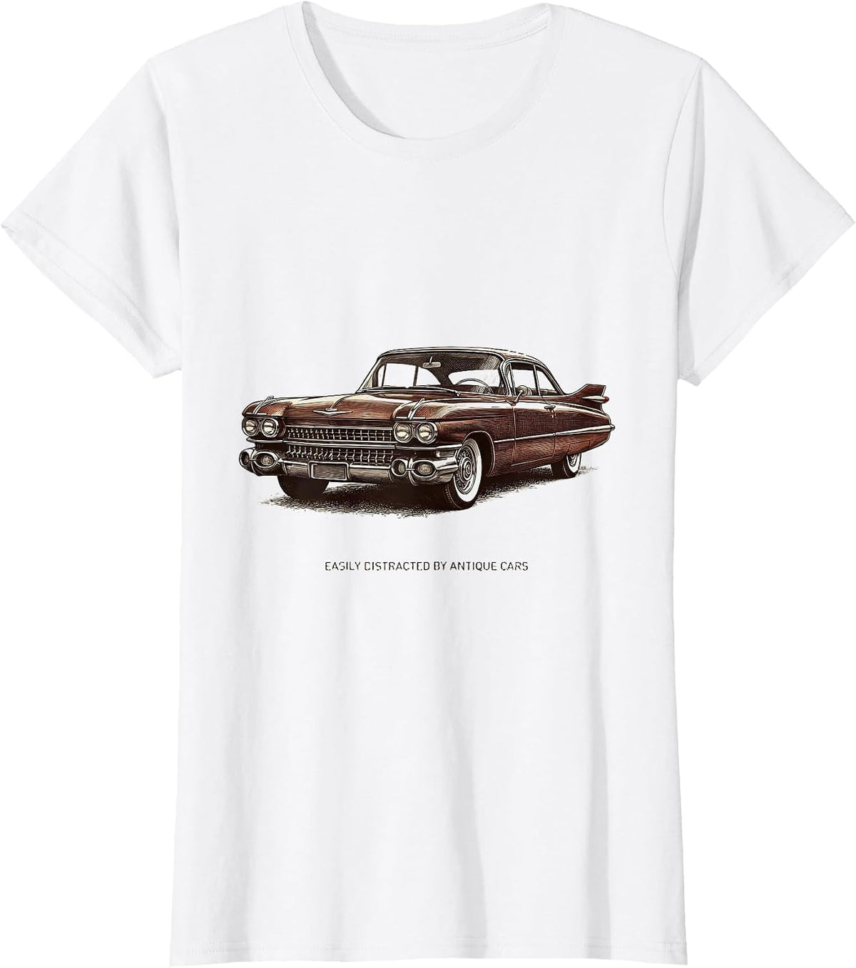 Easily Distracted By Antique Cars Funny Vintage Classic Car T-Shirt - White