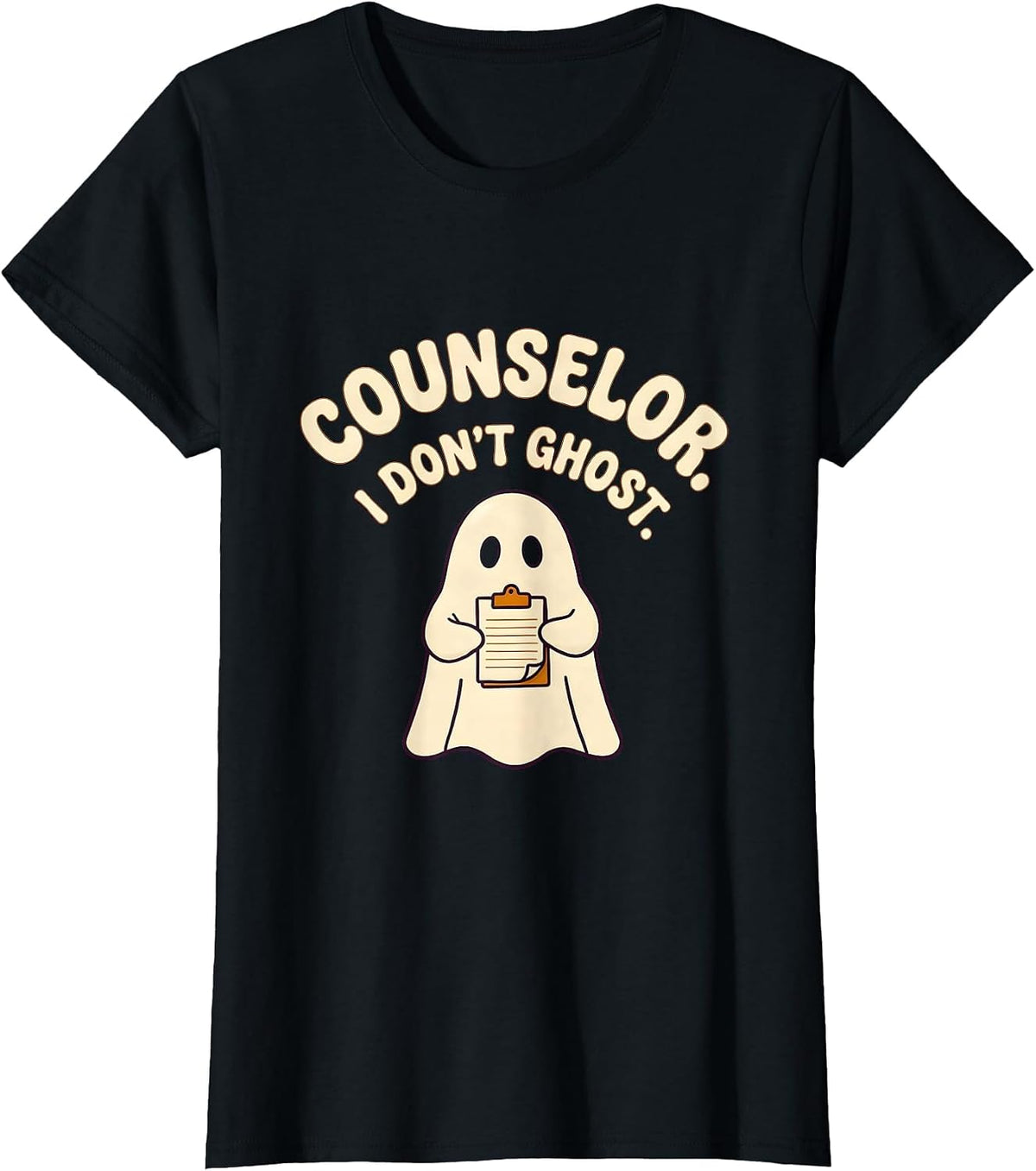 Women's Counselor I Don't Ghost Mental Health Halloween Awareness T-Shirt - Black