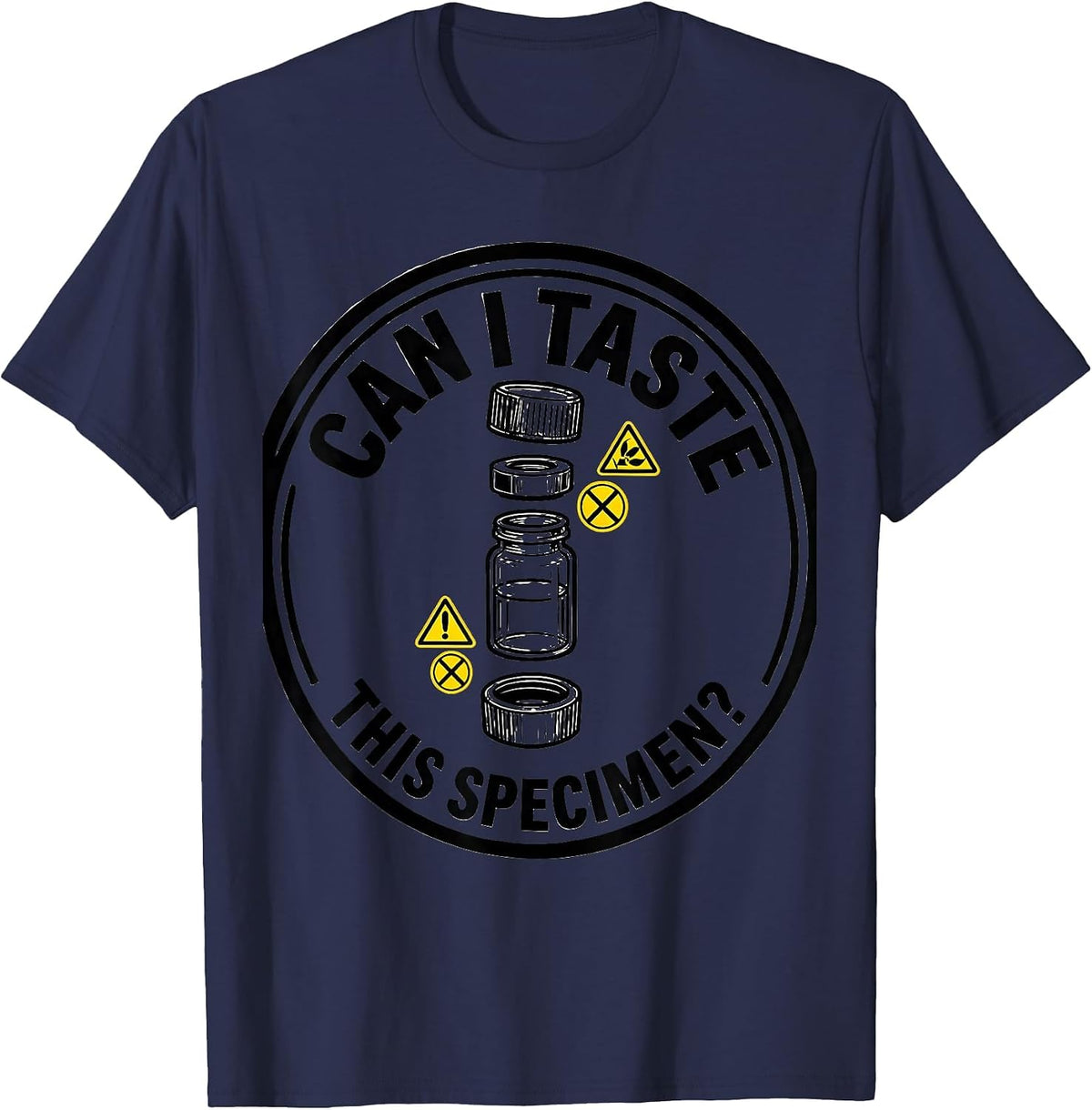 Can I Taste This Specimen Funny Periodic Table Science T-Shirt - Navy Blue