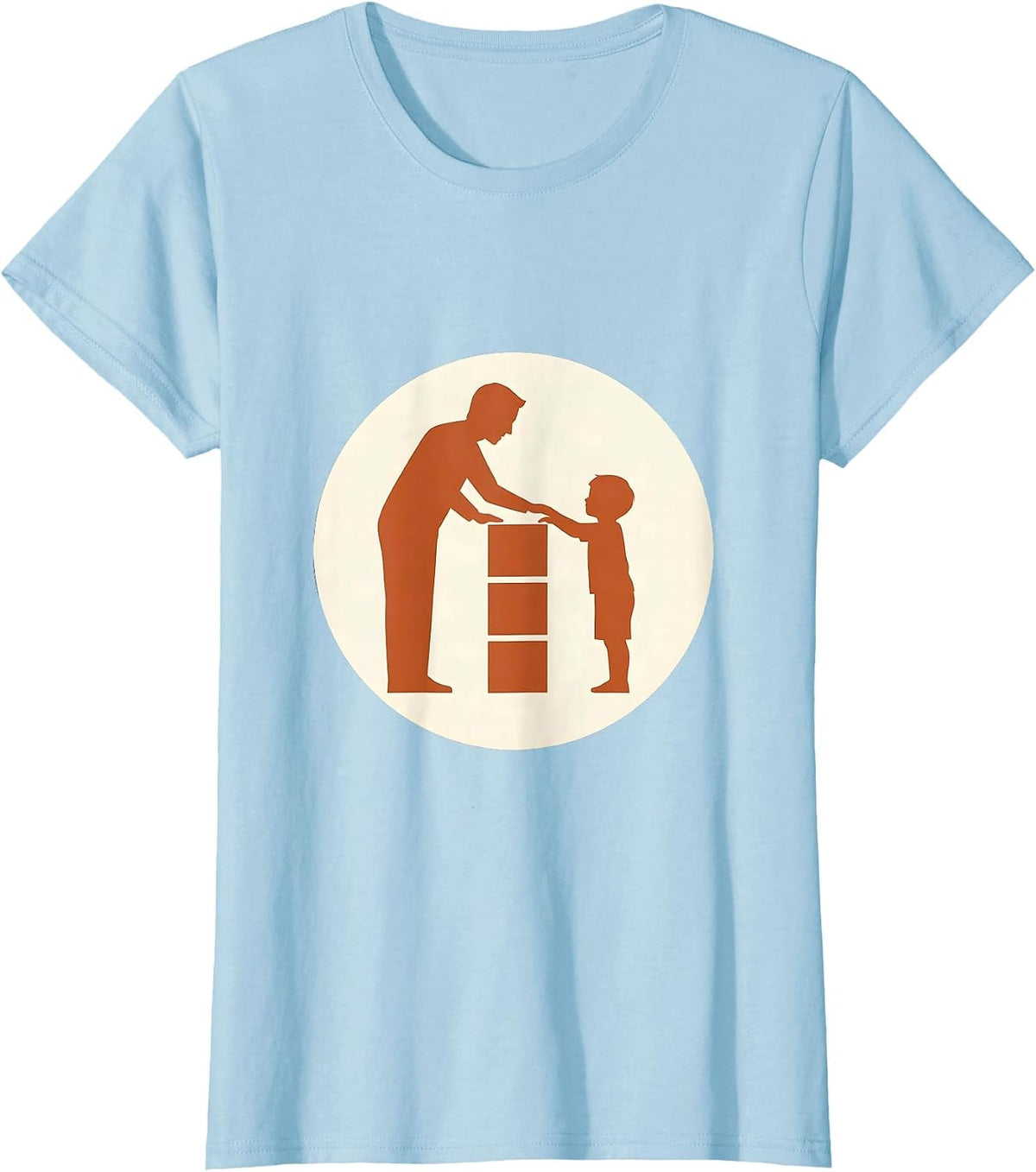 Women's Occupational Therapy Building Blocks Illustration T-Shirt - Baby Blue