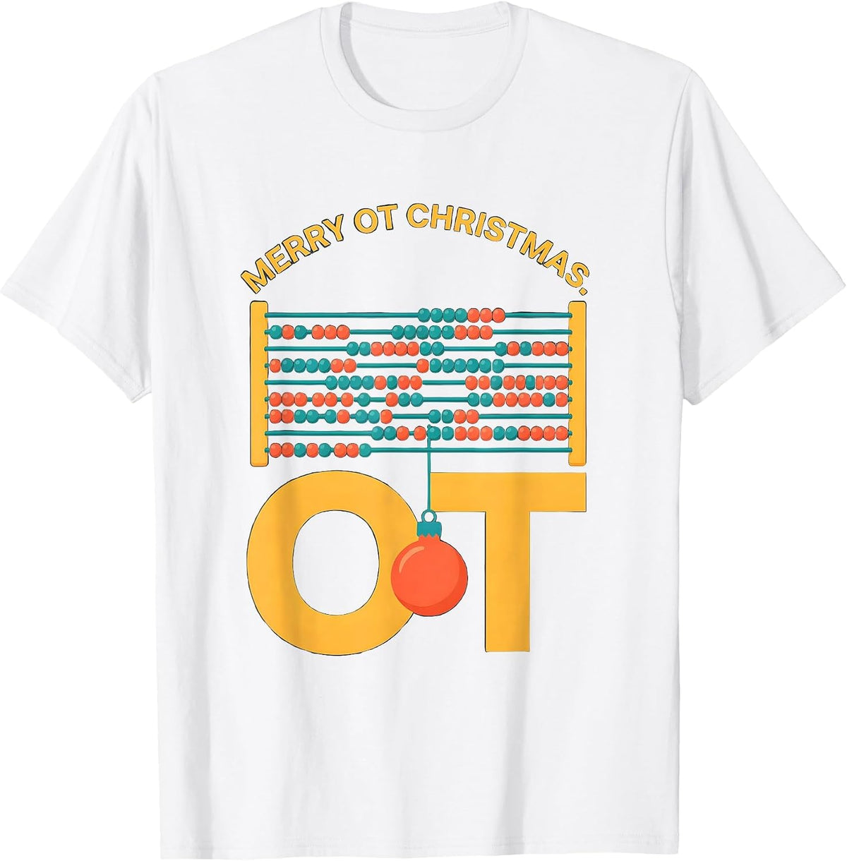 Men's Merry OT Christmas Funny Occupational Therapy Workplace T-Shirt - White