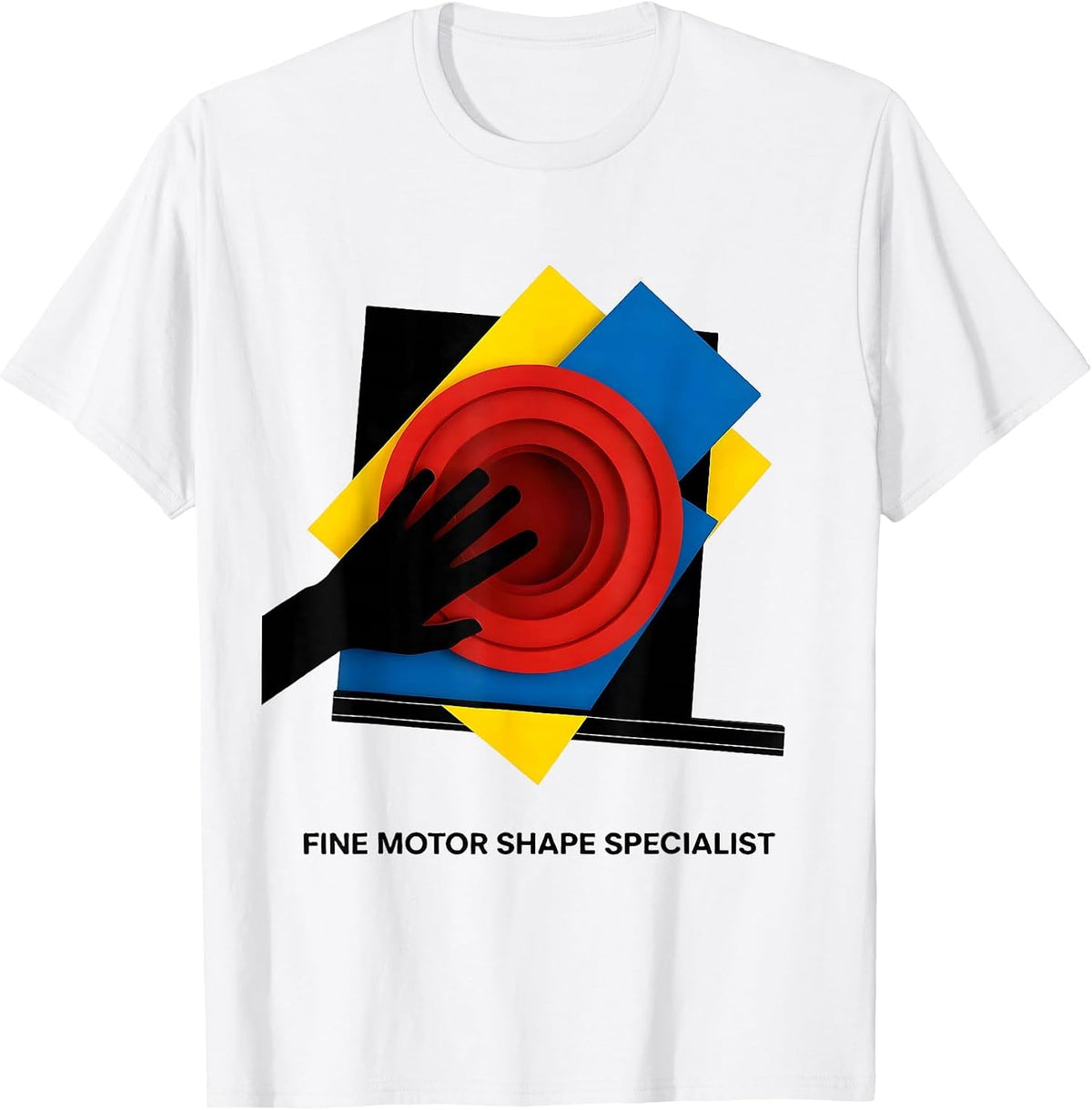 Men's Fine Motor Shape Specialist Occupational Therapy Sensory T-Shirt - White