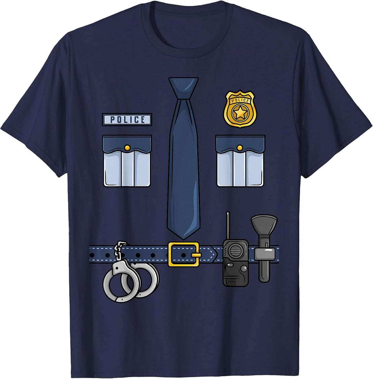 Halloween Policeman Costume Halloween Police Officer Costume T-Shirt - Navy Blue