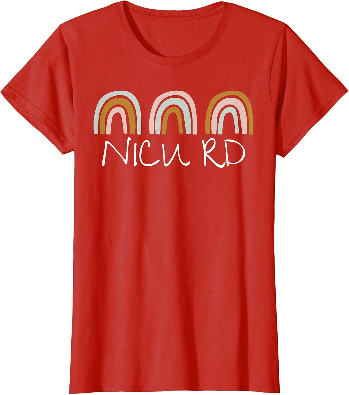 Retro Rainbow NICU RD Registered Dietitian Nutritionists T-Shirt - Red