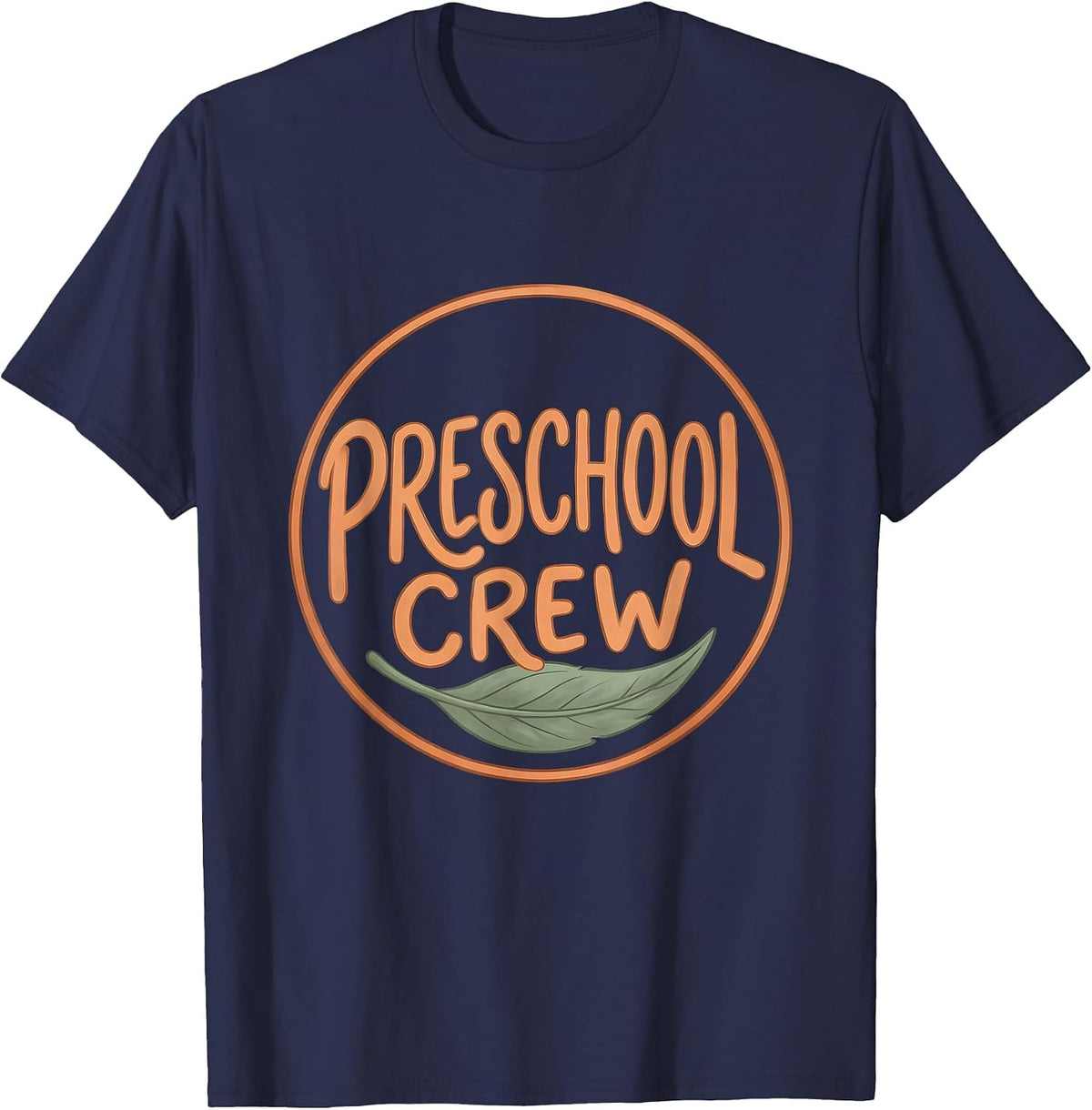 Preschool Crew Boho Typography Childcare Provider Daycare T-Shirt - Navy Blue
