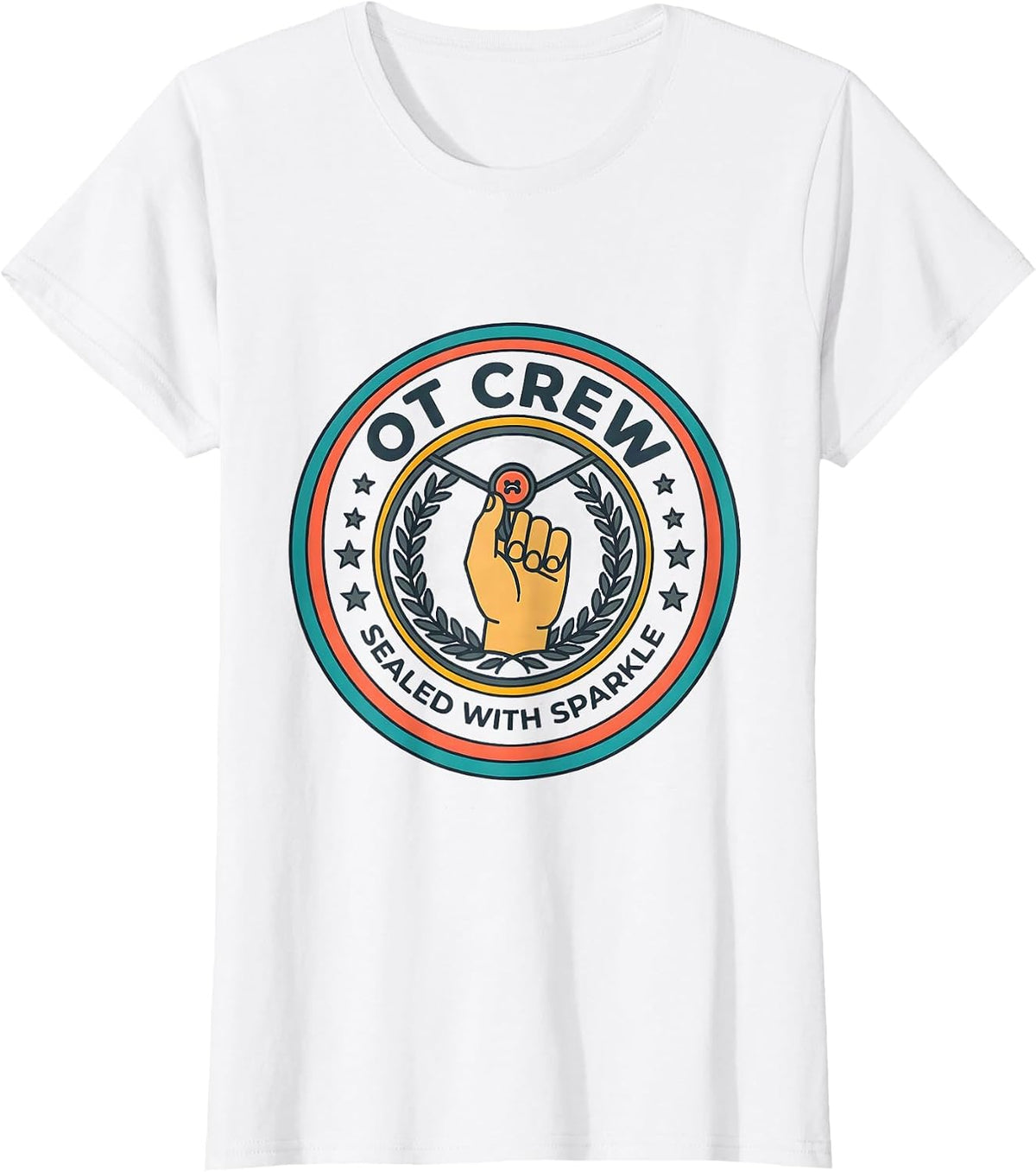 OT Crew Sealed With Sparkle Funny Occupational Therapy T-Shirt - White