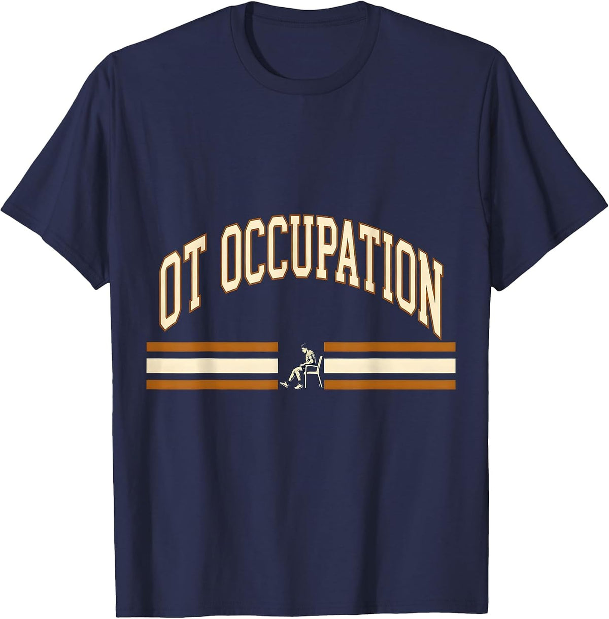 OT Occupation Retro Playful Occupational Therapy OT Month T-Shirt - Navy Blue