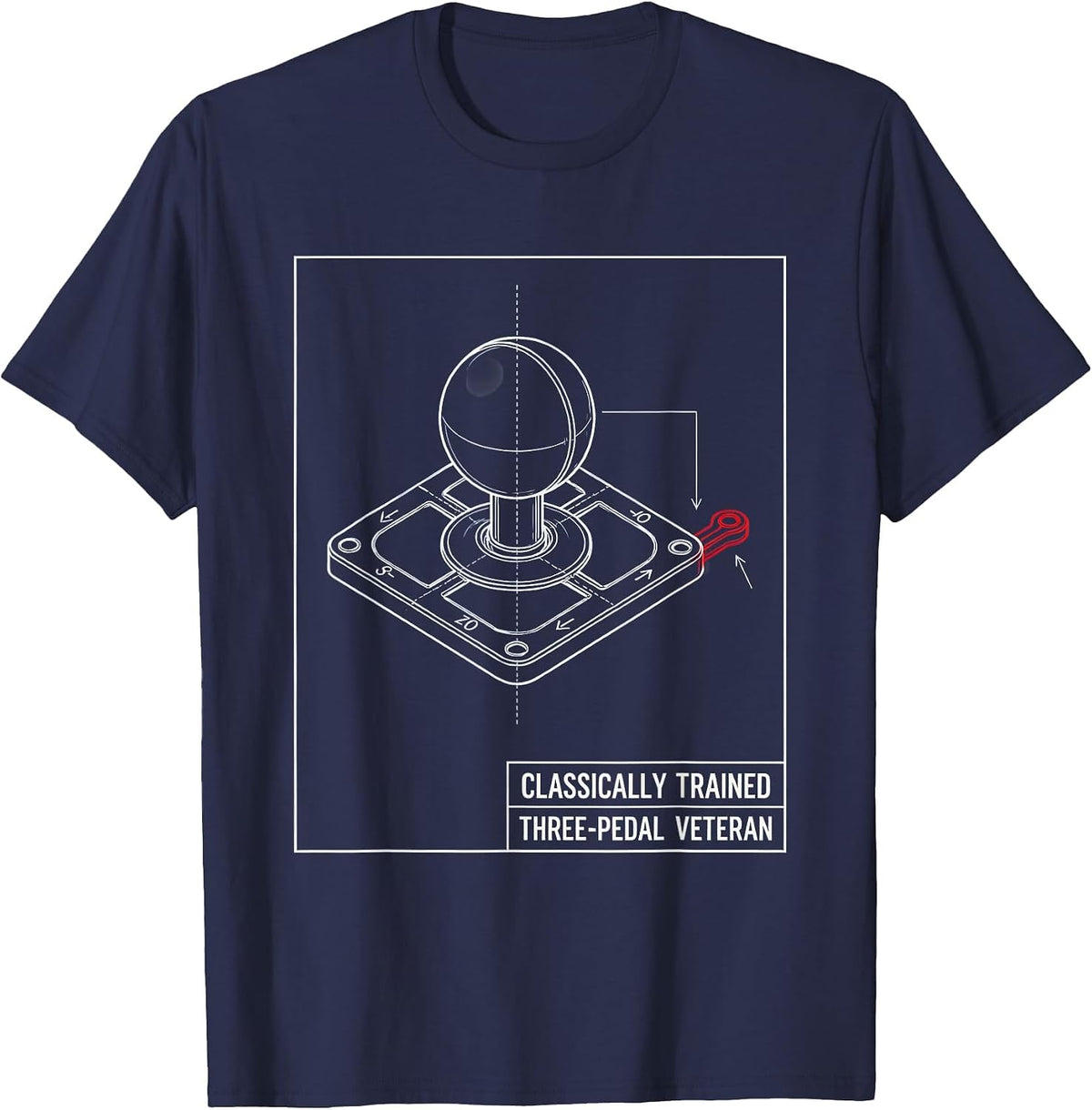 Men's Classically Trained Three-Pedal Veteran Car Guy T-Shirt - Navy Blue