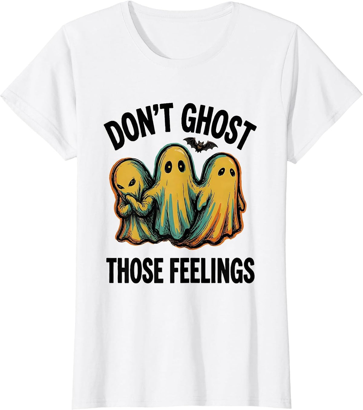 Don't Ghost Those Feelings Halloween Mental Health Support T-Shirt - White