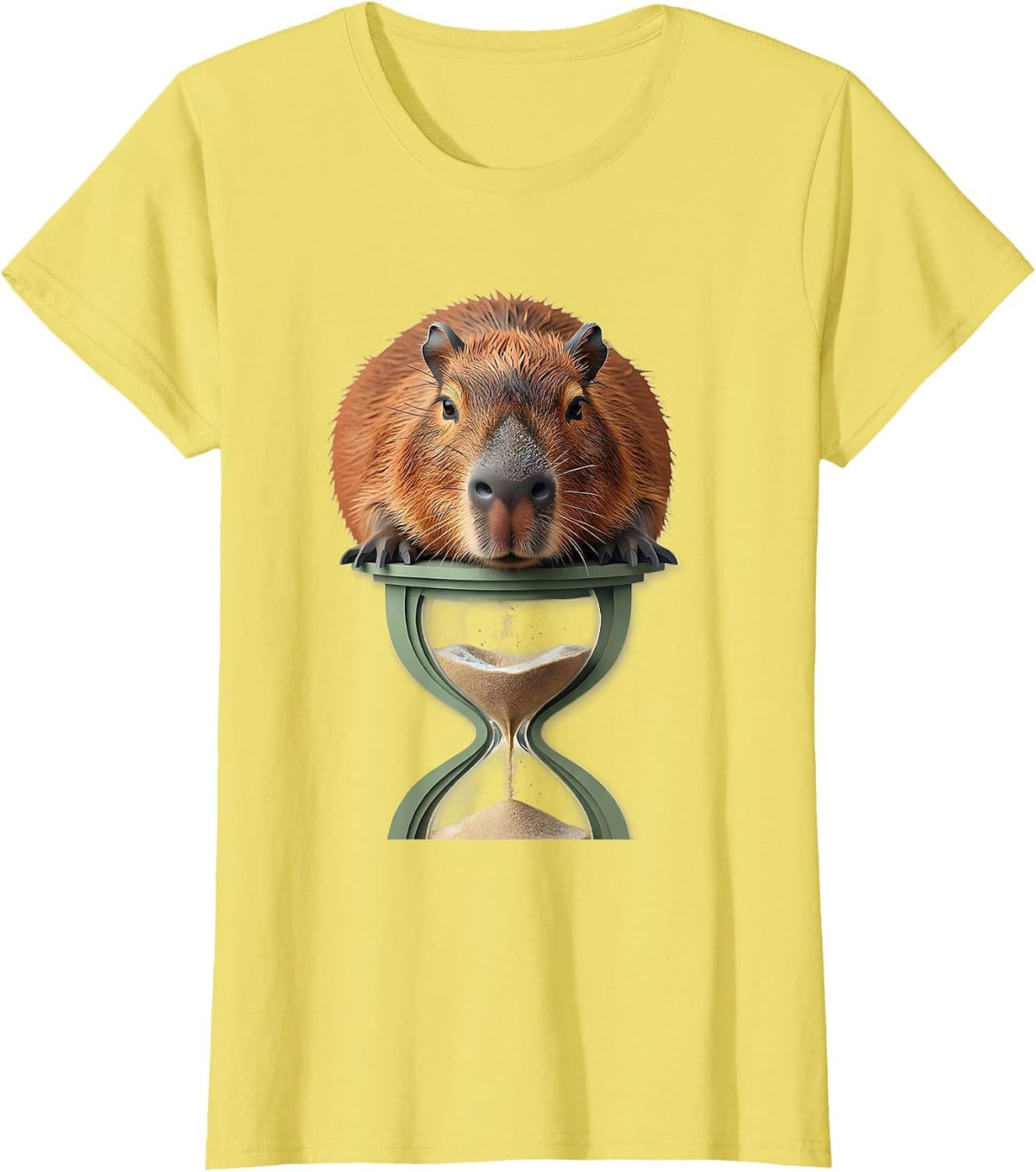 Capybara Paper Cutout Funny Animal Lover Humor T-Shirt - Lemon Yellow