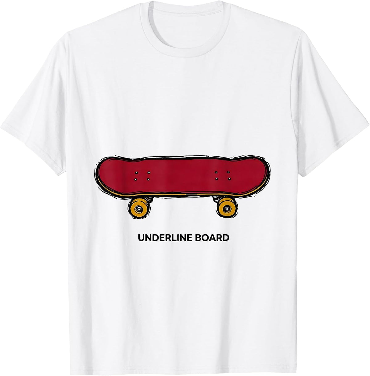 Men's Underline Board Funny Grammar Teacher Punctuation Humor T-Shirt - White