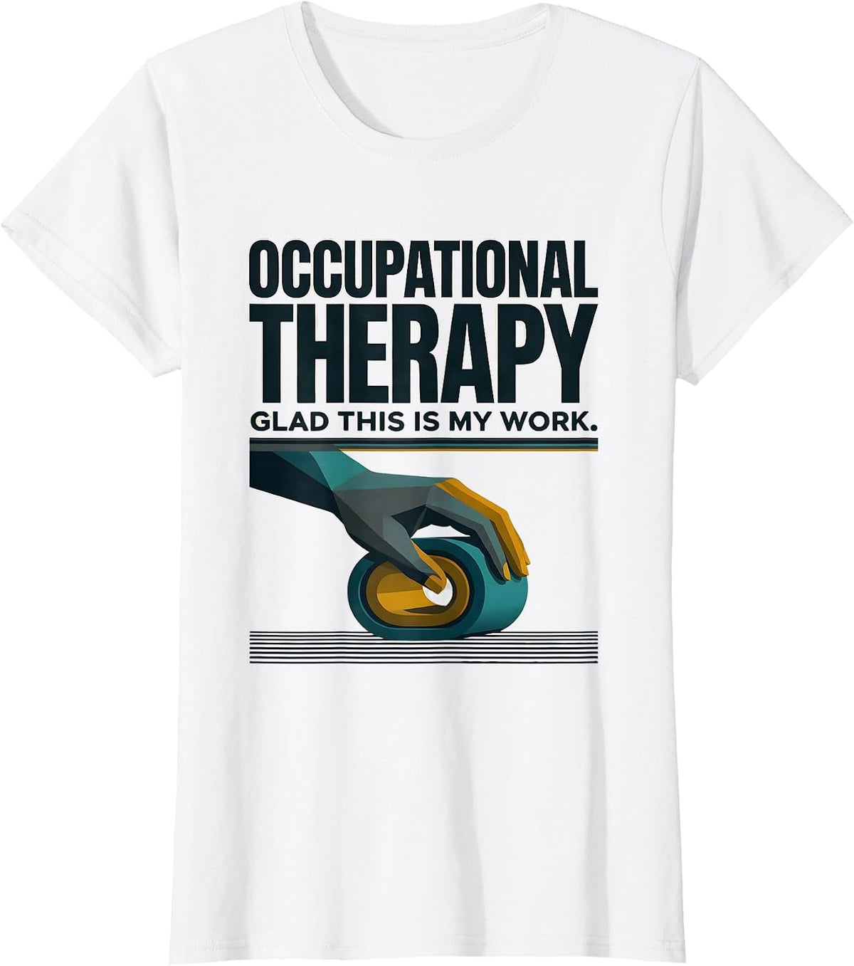 Occupational Therapy Glad This Is My Work Midcentury Modern T-Shirt - White