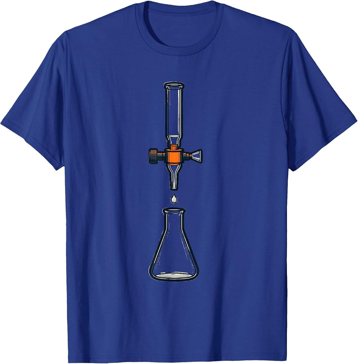 Exploded Titration Assembly Science Nerd Humor Gift T-Shirt - Royal Blue