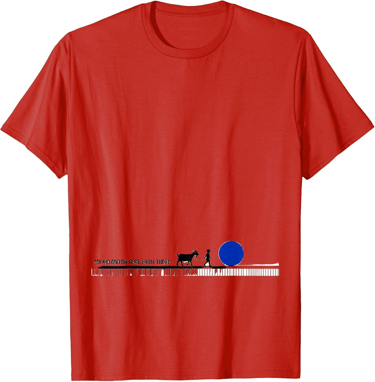 Men's My Kid And My Goat Right There Rustic Farm Show Mom T-Shirt - Red
