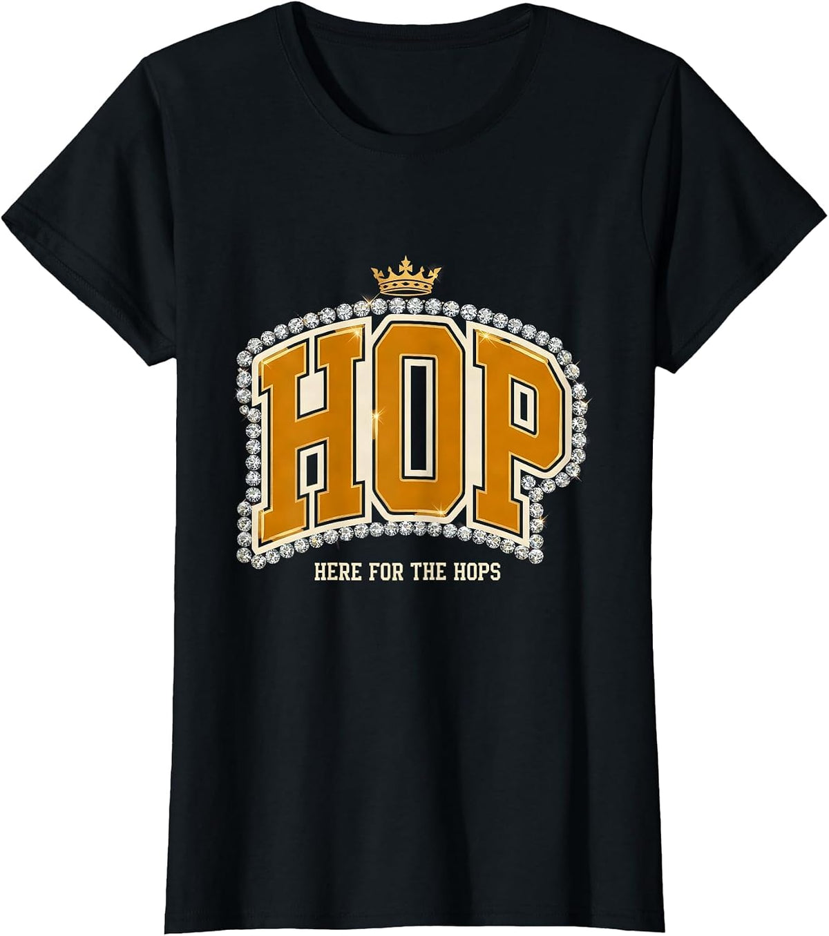 Women's Here for the Hops Oktoberfest Beer Design T-Shirt - Black