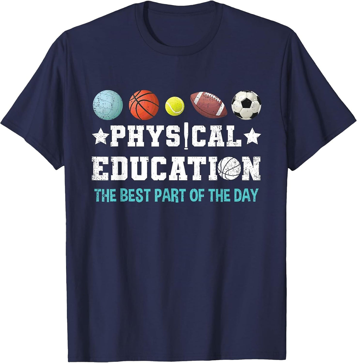 Physical Education PE Teacher Strong School P.E. Teacher T-Shirt - Navy Blue
