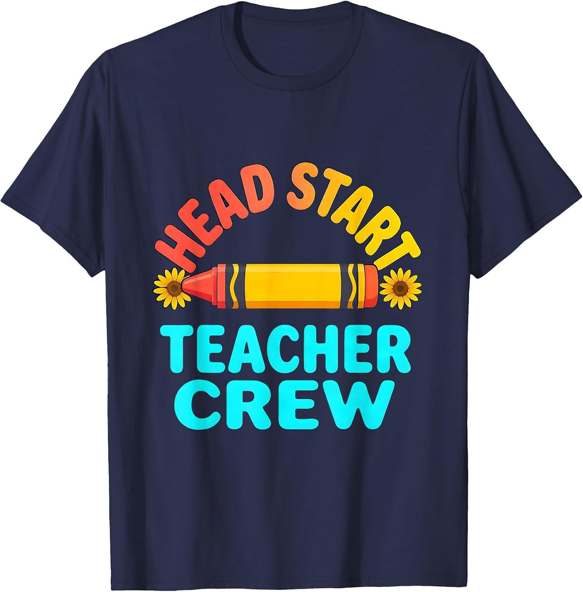 Head Start Teacher Crew Early Childhood Educator Preschool T-Shirt - Navy Blue