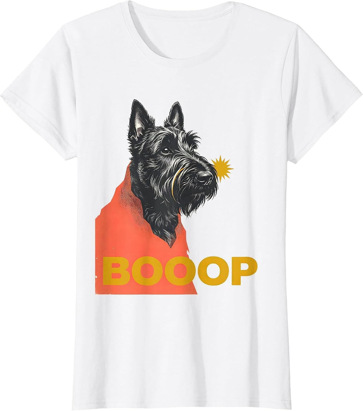 Booop Midcentury Modern Ghost Dog Halloween Dog Mom Humor T-Shirt - White