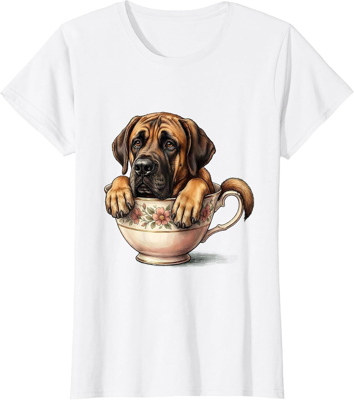 Great Dane In A Teacup Cute Dog Lover Gift T-Shirt - White