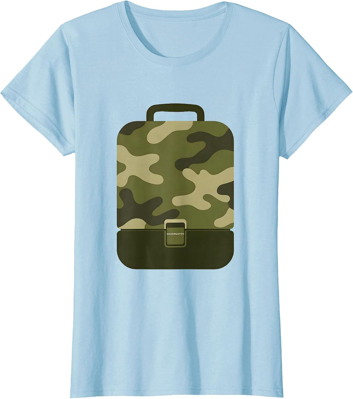 Women's Kindergarten Camo Back To School Boys Pre K Teachers T-Shirt - Baby Blue